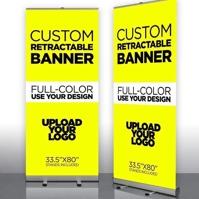 Alt view image 6 of 7 - Custom Retractable Banner Stand 33x80 | Pull Up Roll Up Banner for Trade Shows & Events | Premium Silver Stand | Full Color Custom Print | Travel Case Included | Made in USA | 2-Day Turnaround