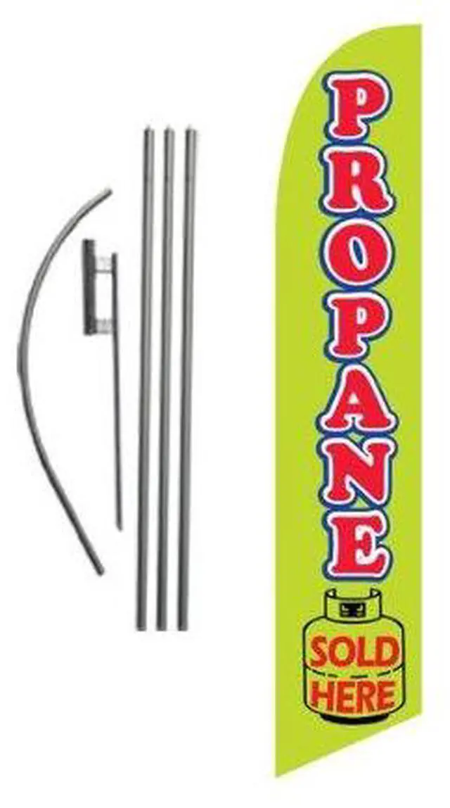 Main image of Propane Sale Advertising Feather Banner Swooper Flag Sign with Flag Pole Kit and Ground Stake
