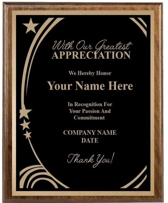 Main image of 8x10 Personalized Recognition Plaque Trophy Award