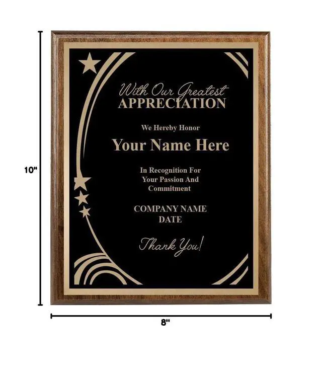 Alt view image 4 of 4 - 8x10 Personalized Recognition Plaque Trophy Award