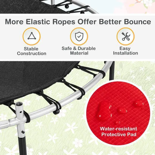 Alt view image 2 of 7 - Toddler Trampoline, 55 Trampoline for Kids with Bottom-to-Top All-Round Enclosure Net & Seamless Jumping Mat, ASTM Approved Easy Assembly Kids Mini Trampolines Indoor/Outdoor