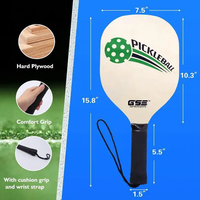 Alt view image 2 of 7 - GSE Portable Pickleball Net Set for Driveway with 22ft Regulation Size Net | Weather Resistant Metal Frame, 4 Paddles, 6 Outdoor Pickleballs and Carrying Bag Included