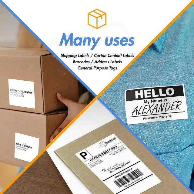 Alt view image 5 of 6 - 2.25" x 2" Direct Thermal Label, 1" Core, 10 Rolls | 700/Roll, Compatible with Rollo & Zebra Desktop Printers, UPC Barcode Shipping Postage SKU Sticker, Adhesive & Perforated