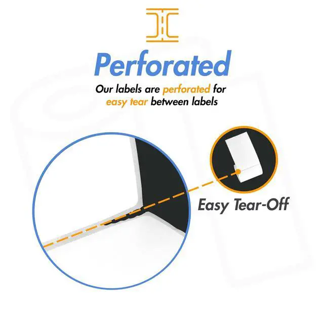 Alt view image 6 of 6 - 2.25" x 2" Direct Thermal Label, 1" Core, 10 Rolls | 700/Roll, Compatible with Rollo & Zebra Desktop Printers, UPC Barcode Shipping Postage SKU Sticker, Adhesive & Perforated