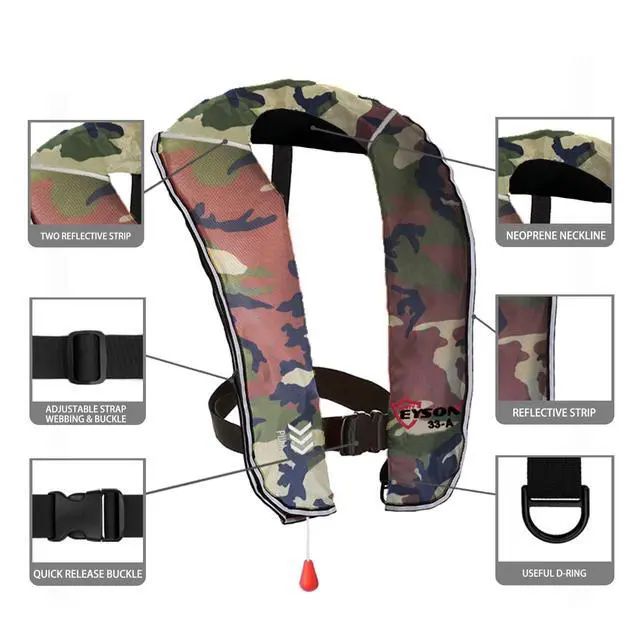 Alt view image 4 of 5 - Inflatable Life Jacket Inflatable Life Vest for Adult Classic Automatic