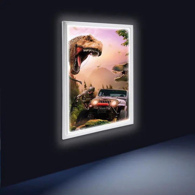 Alt view image 5 of 7 - LED Poster Frame, 24" x 36" LED Backlit Poster Photo Frame Movie Poster Aluminum Alloy Advertisement Signage Light Sign, Wall Mounting, Frame for Movie Poster Advertising Display (Silver, 24" x 36")