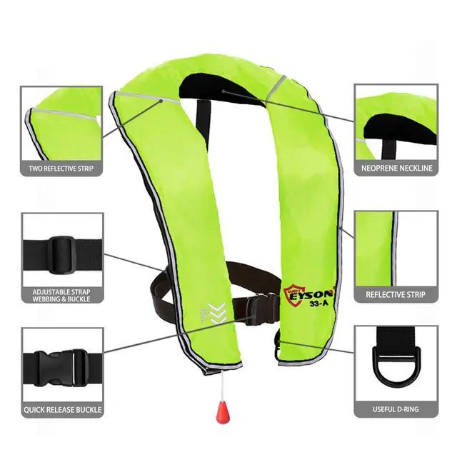Alt view image 4 of 5 - Inflatable Life Jacket Inflatable Life Vest for Adult Classic Automatic
