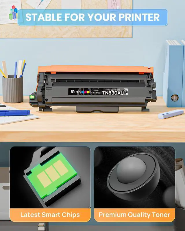 Alt view image 5 of 7 - Compatible TN830XL Toner Cartridge Replacement for Brother TN830XL TN830 TN 830 Toner Cartridges with Brother DCP-L2640DW HL-L2460DW HL-L2480DW HL-L2400D HL-L2405W Printer (4 x TN830XL Toner)