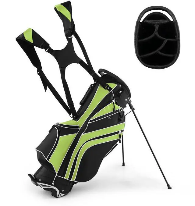Main image of Golf Stand Bag, 6 Way Divider Golf Club Bag with 8 Pockets, Rain Hood, Umbrella Holder & Glove Sticker, Portable Lightweight Golf Bag for Men Women
