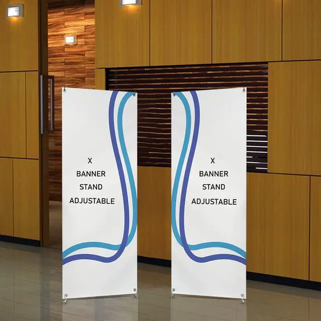 Alt view image 7 of 7 - New & Premium Adjustable 36"x79" X-Frame Banner Stand Portable Travel Bag Trade Show Exhibition
