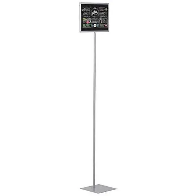 Alt view image 3 of 7 - Floor Standing Sign Holder 8.5x11 Inches Gray Landscape Double Sided Menu Poster Display Flat Base For Restaurant Cafe Hotel School Hospital