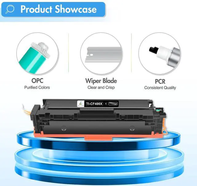 Alt view image 5 of 7 - 201X Toner Cartridge 4 Pack High Yield 201A MFP M277dw M252dw | Compatible for HP Color Laserjet M277dw Pro M252dw M252n M277c6 M274n M277 M252 CF400X CF401X CF402X CF403X Printer (K/C/M/Y)