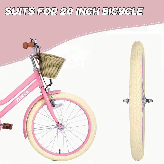 Alt view image 5 of 6 - 20 Inch Front Wheel for Kid Bike, 20" Replacement Bicycle Wheels with Bike Tire and Inner TubeCompatible with Rim Brake for 20 in Children Bikes, Boys Girls Bicycles