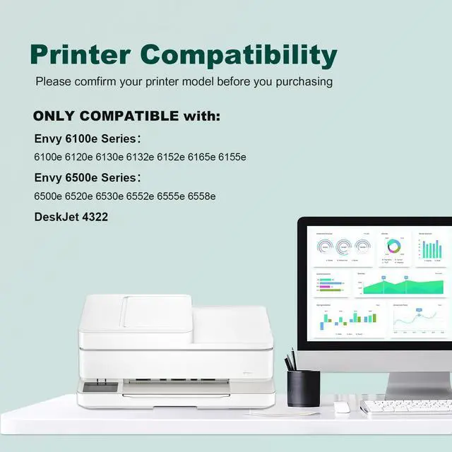 Alt view image 2 of 7 - 68 6155e 6555e 68XL Ink Cartridges Black/Color Combo Pack for HP Printers | Compatible for HP68 XL 68e for HP Printers Envy 6100e 6500e Series 6152e 6165e 6558e 6552e (2 Pack 1 Black, 1 Tri-Color)