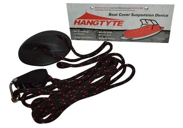 Alt view image 6 of 7 - Boat Cover Support System: Mooring Cover Suspension with Rope Ratchet Pulley, Marine Grade Material, Universal Fit Wakeboard Tower, Bimini & T-Top Compatible