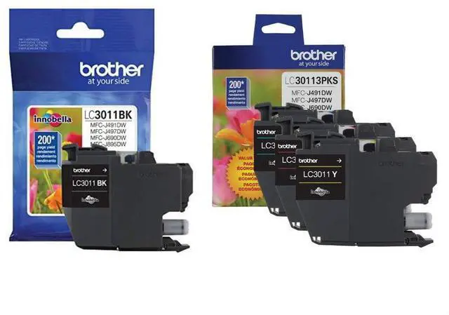 Main image of Genuine LC3011BK, LC30113PKS Standard Yield Black/Cyan/Magenta/Yellow Ink Cartridge Set, LC3011