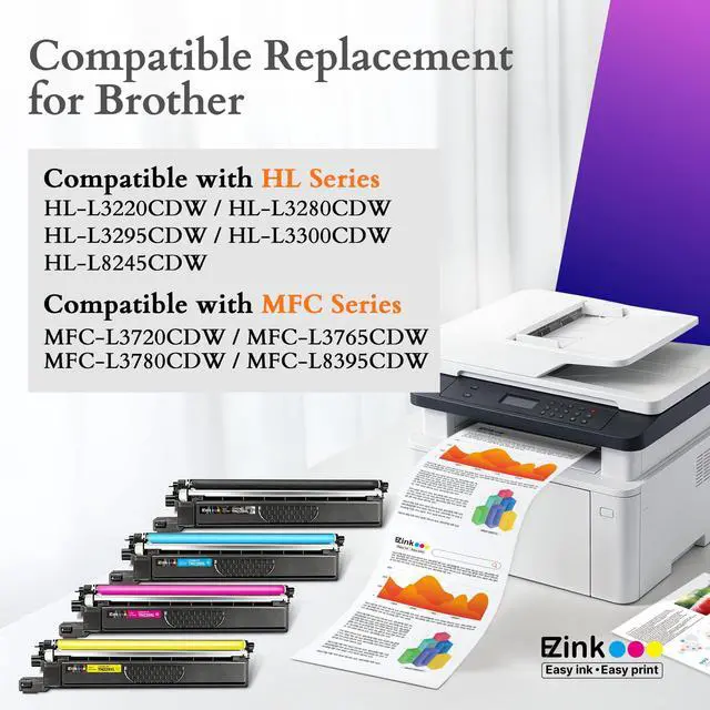 Alt view image 2 of 7 - TN229XL MFC-L3780CDW Toner for Brother TN229XL Toner Cartridges | TN-229XL TN229 XL to use with MFC-L3780CDW HL-L3280CDW HL-L3220CDW MFC-L3720CDW MFC-L3765CDW HL-L3295CDW Printer (4 Pack)