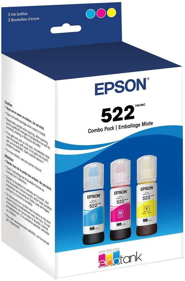 Main image of 522 EcoTank Ink Ultra-high Capacity Bottle Color Combo Pack (T522520-S) Works with ET-2720, 2800, 2803, 2840, 4700, 4800, 4810
