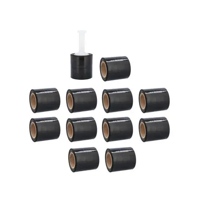 Alt view image 2 of 7 - PSBM 18 Rolls Dark Black 3 Inch x 1000 Feet 63 Gauge Mini Stretch Film/Wrap with Plastic Handle, Industrial Strength Shrink/Plastic Wrap for Moving, Packing, Shipping, Bundling & Storage