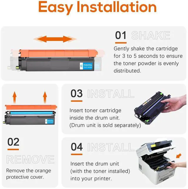 Alt view image 6 of 6 - TN229XL TN229 Toner Cartridge High Yield Replacement for Brother TN229 TN229XL Toner Compatible with Brother MFC-L3780CDW MFC-L3720CDW HL-L3280CDW HL-L3220CDW HL-L3300CDW HL-L3295CDW Printer