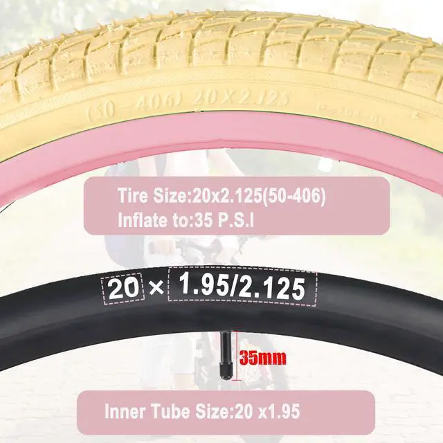 Alt view image 4 of 6 - 20 Inch Front Wheel for Kid Bike, 20" Replacement Bicycle Wheels with Bike Tire and Inner TubeCompatible with Rim Brake for 20 in Children Bikes, Boys Girls Bicycles