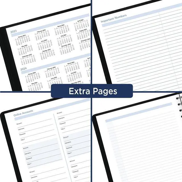 Alt view image 6 of 7 - 2024 Daily Appointment Book Planner, 6-1/2" x 8-3/4", Medium, The Action Planner, Black (70EP030524)