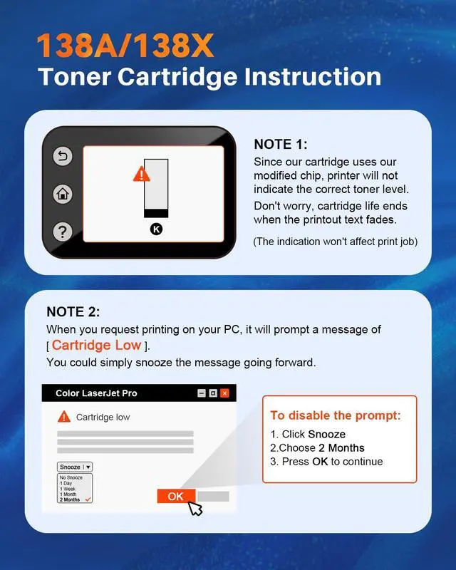 Alt view image 4 of 7 - 138A Toner Cartridge Replacement for HP 138A 138 A 138X 138 X Toner Cartridge (with Chip) Use for HP LaserJet Pro 3001dw 3001fdw MFP 3101fdw (2 Black)