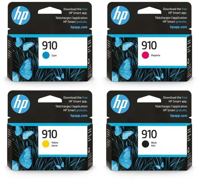 Main image of 910 Black, Cyan, Magenta and Yellow Ink Cartridge bundle (4 pack) | Works with OfficeJet 8010, 8020 Series, OfficeJet Pro 8020, 8030 Series