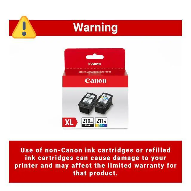 Alt view image 3 of 7 - PG-210 XL / CL-211 XL Genuine Ink Value Pack (2 Cartridges), Compatible with MX320/330/340/350/410/420, MP240/250/270/280/480/490/495, iP2702