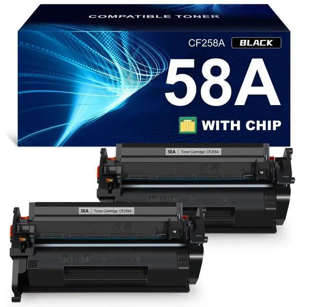 Main image of 58A Toner Cartridge Black (with chip) Compatible Replacement for HP 58A CF258A 58X CF258X Work with HP Laser MFP M428fdw M428fdn M428dw Pro M404n M404dn M404dw M406dn M430f M404 M428 Printer, 2-Pack