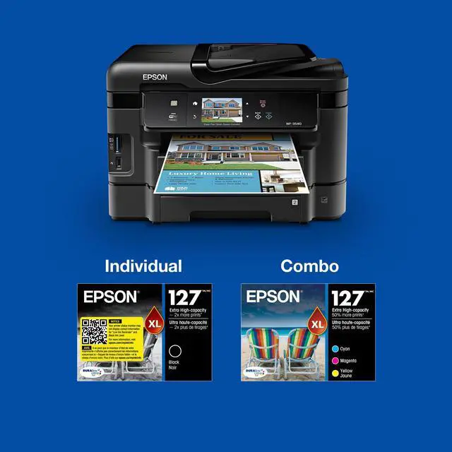 Alt view image 4 of 5 - 127 DURABrite Ultra Ink Black Dual Cartridge Pack For NX-530, 625, WF-3520, 3530, 3540, 545, 60, 630, 633, 635, 645, 7010, 7510, 7520, 840, 845