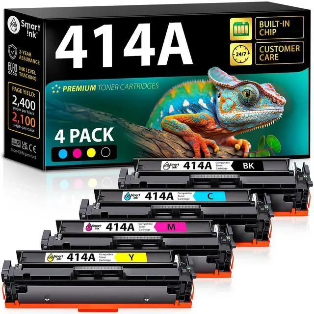 Main image of Compatible 414A Toner Cartridges 4 Pack (with Chip) Replacement for HP 414A HP 414X Toner to use with Color LaserJet Pro MFP M479fdw M454dw M479fdn M454dn (Black Cyan Magenta Yellow)