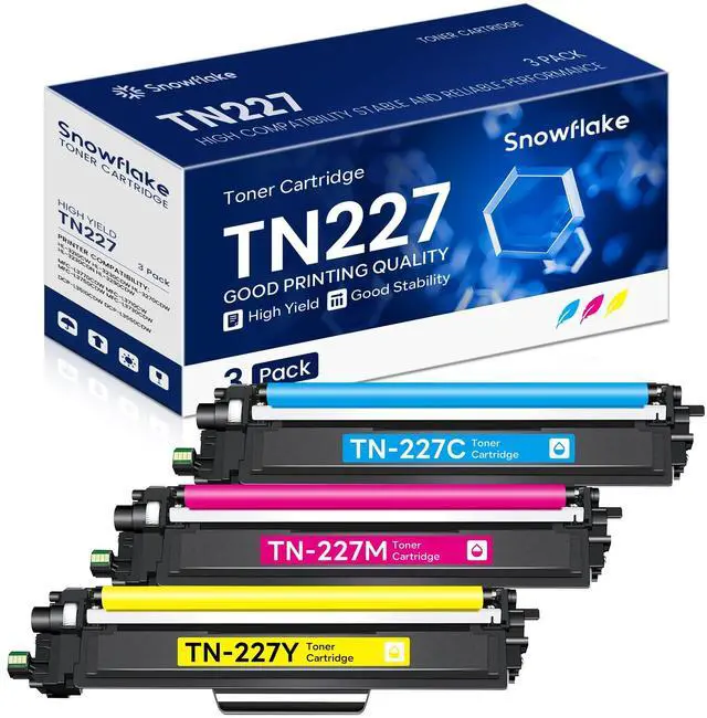 Main image of TN227 TN-227 C/M/Y High Yield Toner Cartridge Compatible TN-227 Cyan Magenta Yellow Replacement for Brother TN-227 TN227 TN-227C/M/Y MFC-L3770CDW MFC-L3710CW Printer (3 Pack)