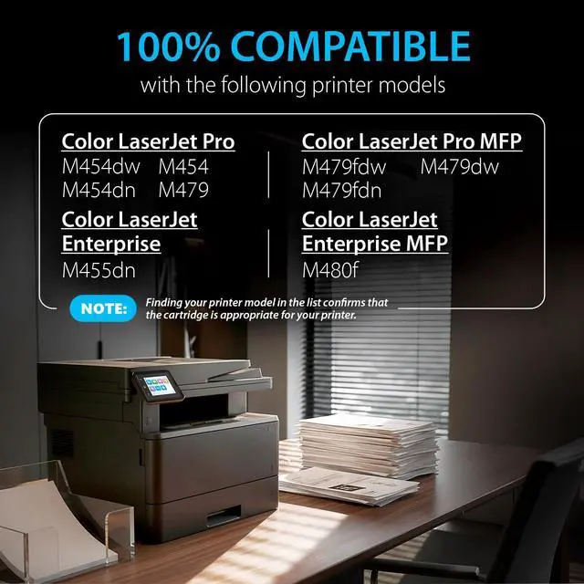 Alt view image 2 of 7 - Compatible 414A Toner Cartridge Replacement for HP 414 A with Built-in Chip (2 Black Pack) to use with Color LaserJet Pro MFP M479fdw M479fdn M479fdw M454dw M454dn