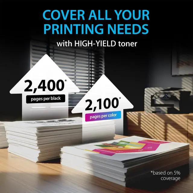 Alt view image 7 of 7 - Compatible 414A Toner Cartridges 4 Pack (with Chip) Replacement for HP 414A HP 414X Toner to use with Color LaserJet Pro MFP M479fdw M454dw M479fdn M454dn (Black Cyan Magenta Yellow)