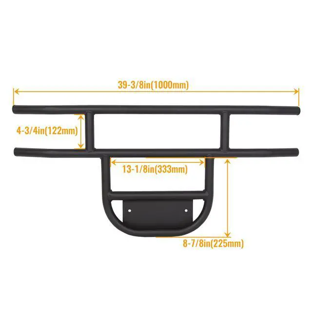 Alt view image 2 of 7 - Front Golf Cart Brush Guard Tubular Bumper Compatible with 1981 and Up Club Car DS Gas and Electric Models Black Front Brush