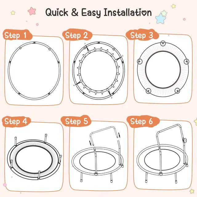 Alt view image 4 of 7 - Trampoline for Kids, 36 Toddler Mini Rebounder with Lights & Music, Removable Blue Tooth Speaker, Handle & Safety Pad, ASTM Approved Indoor Outdoor Small Kids Trampoline
