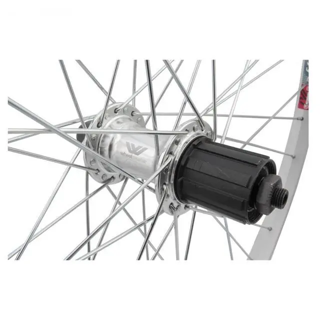 Alt view image 2 of 3 - Rear Bicycle Wheel 26 x 1.5 36H, Alloy, Quick Release, Silver, Shimano 8 Speed Hub | bike-wheels