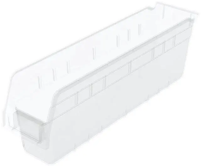 Main image of 30048 Plastic Nesting ShelfMax Storage Bin Box, (18-Inch x 4-Inch x 6-Inch), Clear, (8-Pack)