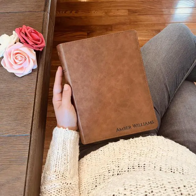 Alt view image 2 of 7 - Personalized KJV Wide-Margin Bible with name Engraved, Custom Bible Engraved Name King James Version Christian Gift Baptism Gifts