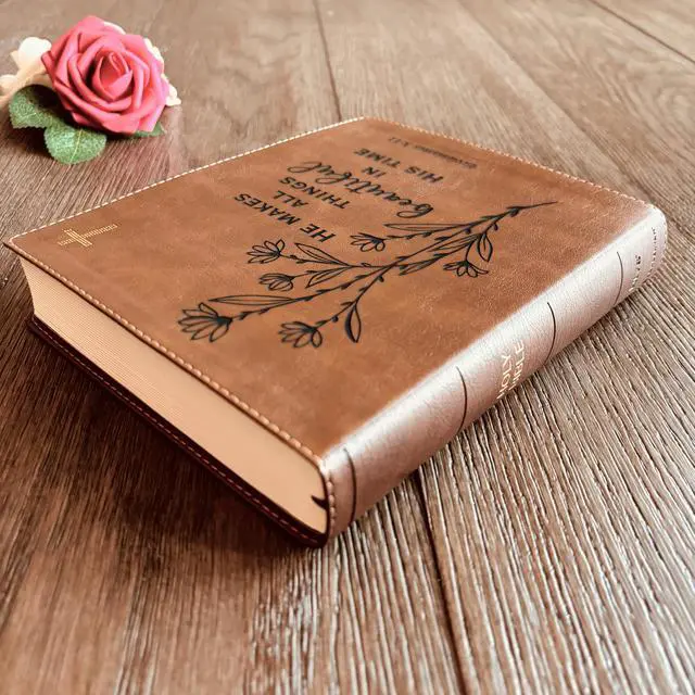 Alt view image 5 of 7 - Custom NIV Journaling Bible, Custom Engraved Bible, New International Version, Christian Gifts, Baptism Gifts