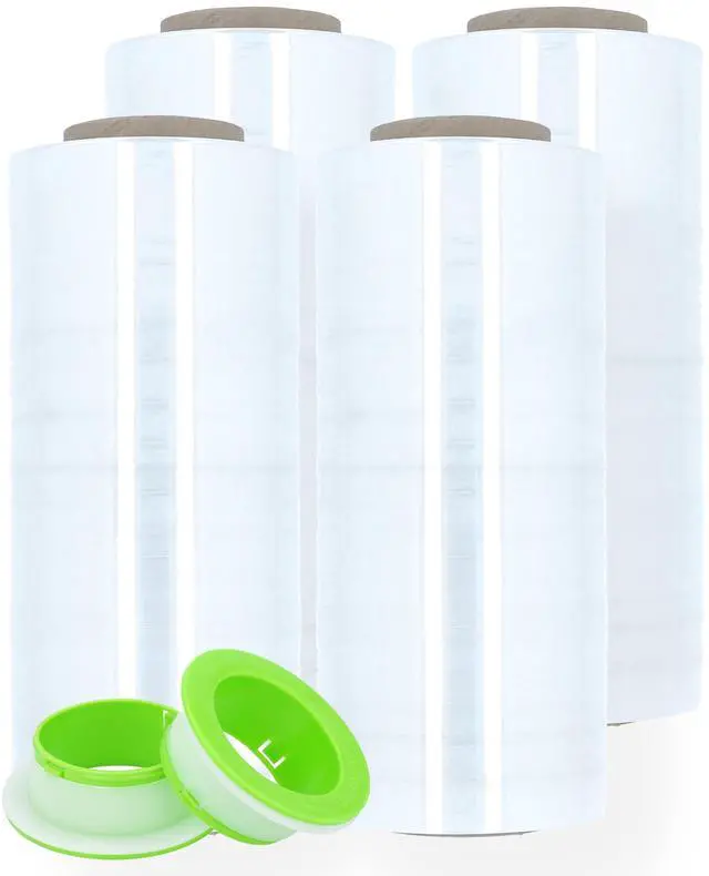 Main image of PSBM 4 Rolls 18 Inch x 1500 Feet 47 Gauge Stretch Film/Wrap, Industrial Strength Clear Shrink/Plastic Wrap for Moving, Packing, Shipping, Pallet Wrapping & Storage
