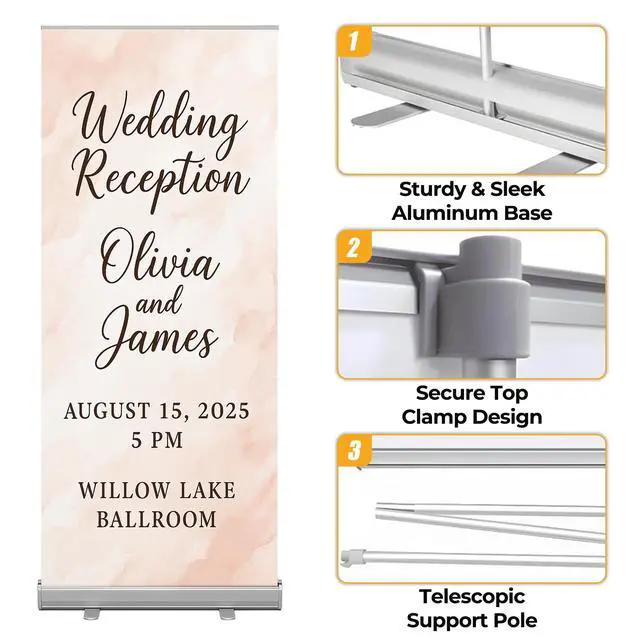 Alt view image 5 of 7 - 33" x 81" Custom Retractable Banner with Carrying Case Personalized Display for Trade Shows, Conferences, Events Portable Pull Up Stand, 1 Piece
