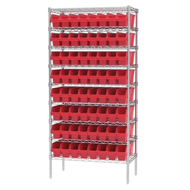 Alt view image 4 of 7 - Shelfmax Bins - 4-1/8"Wx17-5/8"Dx6"H - Red - Red - Lot of 8
