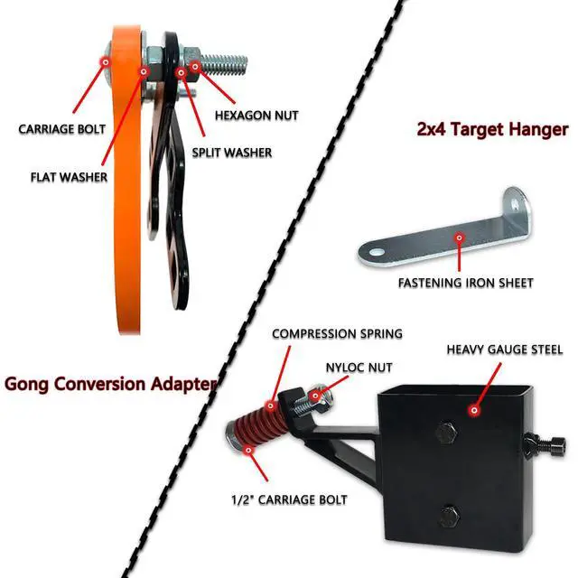 Alt view image 3 of 7 - AR500 Steel Shooting Target with 2x4 Target Hanger