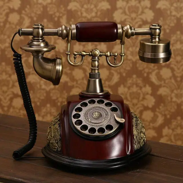 Alt view image 2 of 7 - Royal Vintage Telephone Antique Desk Phone Corded Retro Phone Rotary Antique Dial Handset Corded Desk Home Office Vintage Decorative Telephone (Bronze)
