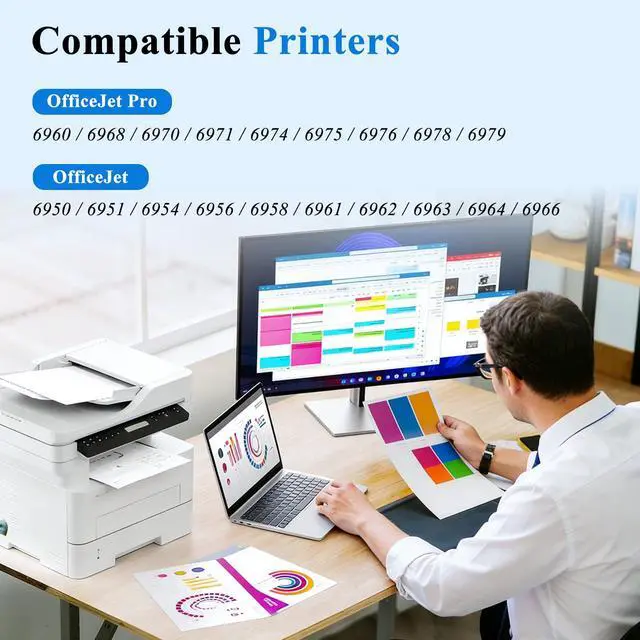 Alt view image 3 of 7 - 902XL Black Ink Cartridges Compatible for HP 902 Black Ink Cartridges Combo Pack Work with HP Printer OfficeJet Pro 6978 6968 6960 6958 6970 6975 6950 Printer Ink Black 902 Ink High Yield (2 Pack)