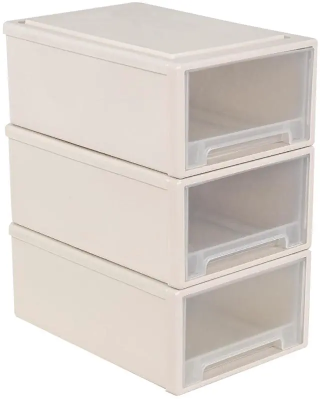 Main image of 12 Quart Stacking Drawer, Plastic Storage Drawer Unit, 3-Pack