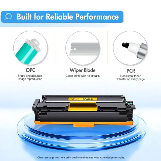 Alt view image 6 of 7 - 410A Toner Cartridge 4 Pack 410X MFP M477fnw M477fdw M477fdn M452dn | Compatible for HP 410A Color LaserJet Pro M477fnw M452dn M452dw M377dw M477 M452 M377 CF410A CF411A CF412A CF413A Printer