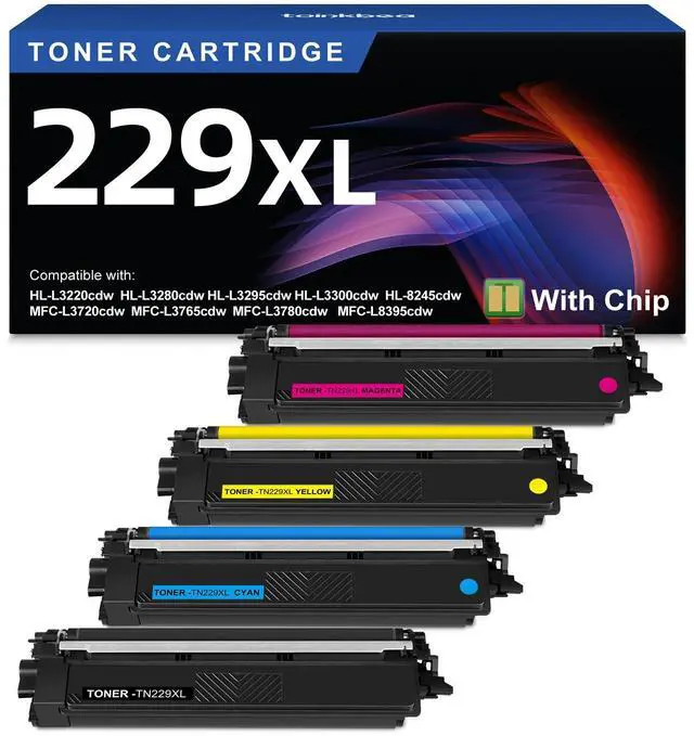 Main image of TN229XL 229XL TN229 High Yield Toner Cartridge Compatible Replacement for Brother TN229XL TN-229 Works with Brother MFC-L3720CDW L3780CDW L3765CDW HL-L3220CDW L3280CDW L3300CDW Printer (4-Pack Color)